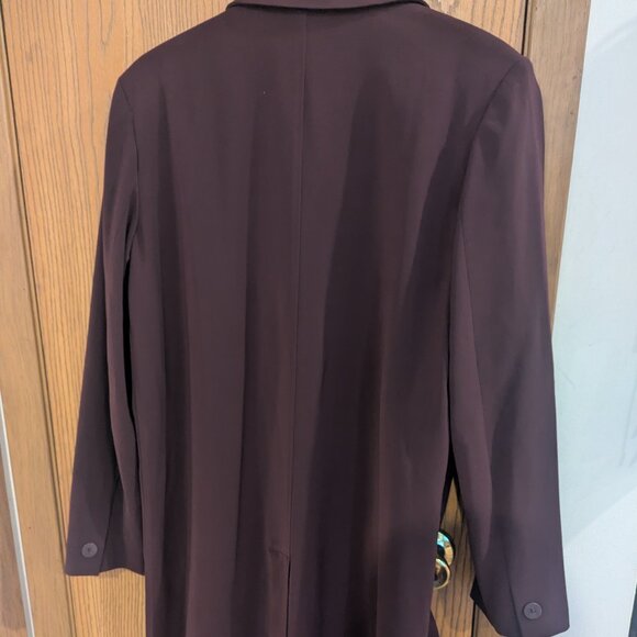 London Fog Eggplant/Plum Single Breasted Mid-length 5 Button Coat- Medium - Picture 4 of 5